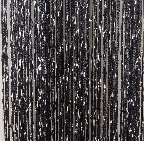 ave split Decorative Door String Curtain Wall Panel Fringe Window Panel Drapes Room Divider Blind Divider Tassel Screen Home 100cm*200cm (black1)...