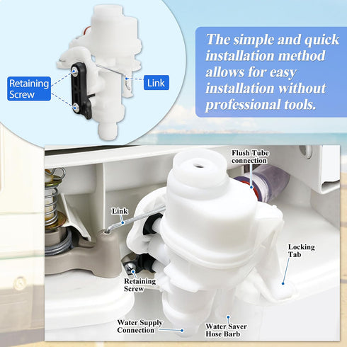 31705 RV Toilet Water Valve Kit, Compatible with Thetford Aqua-Magic V High and Low Models...