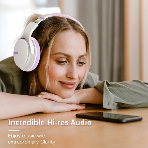 AMORNO Bluetooth Headphones Over Ear, 68 Hours Playtime Wireless Headphones with Mic, Foldable Adjustable Lightweight HiFi Stereo Headset for Cell...