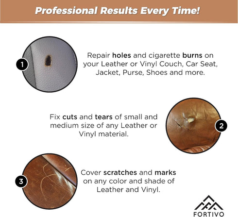 White Leather Repair Kit for Couches, Vinyl Repair for Furniture, Car Seats, Sofa, Jackets, Purses, Belts, Shoes, Works on Genuine, Italian, Bonde...