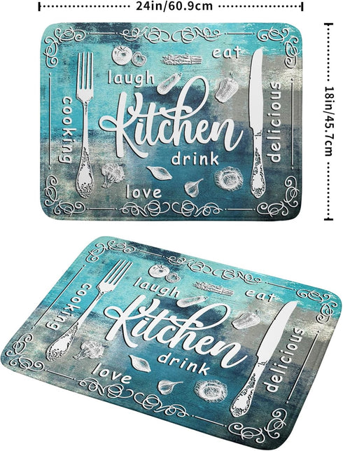 Blue Grey Dish Drying Mat 18x24 Inch Cooking Delicious Absorbent Drying Pad Heat Resistant Dish Drainer Mats for Kitchen Countertop...