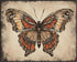 Posterizer 1 pcs- Orange and brown butterfly in a rustic brown background-Art for Animal Lovers-Floral Botanical Art- Gift for Men Women -Living R...