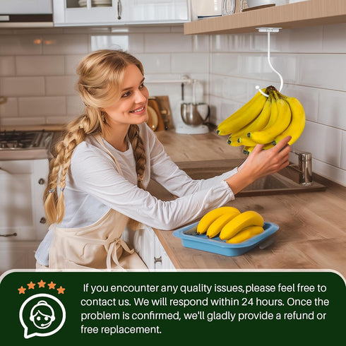 2-Pack Banana Hook Under Cabinet,Banana Holder,Metal Banana Hanger Hook,Adhesive Banana Hook, Foldable Banana Hook, Folds Up With Magnets When Not...