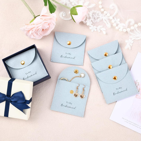 CEELGON Jewelry Bags Bridesmaid Gifts Set of 8 Velvet Small Jewelry Pouch with Button Bracelet Earring Necklace Packaging Bridesmaid Proposal Gift...