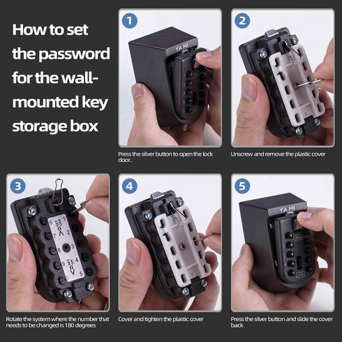 Exterior Outdoor Waterproof Hide Wall Mounted Key Safe Box - House use Key Storage Lock Box,Key Lock Box(Black)......