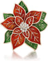 RareLove Big Size 2.2" Pretty Red Green Poinsettia Flower Christmas Pins and Brooches CZ Rhinestone Crystal Brooch Pin Gift For Women Girls Alloy ...