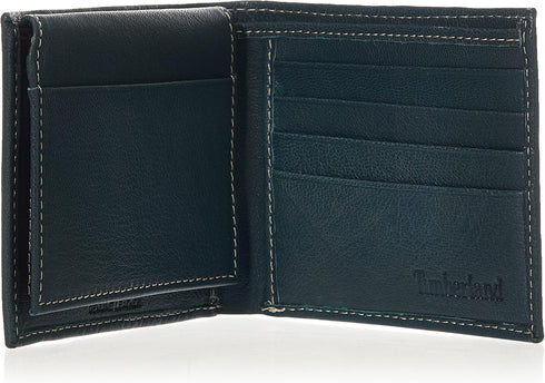Timberland mens Leather Wallet With Attached Flip Pocket, Navy (Blix), One Size...