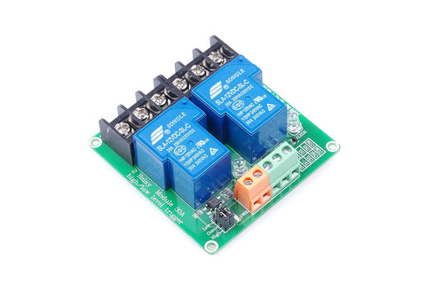 DC 12V 30A 2-Channel Relay Module High Or Low Level Triggering with Optocoupler Isolation Load 30A DC 30V AC 250V for PLC Automation Control, Indu...