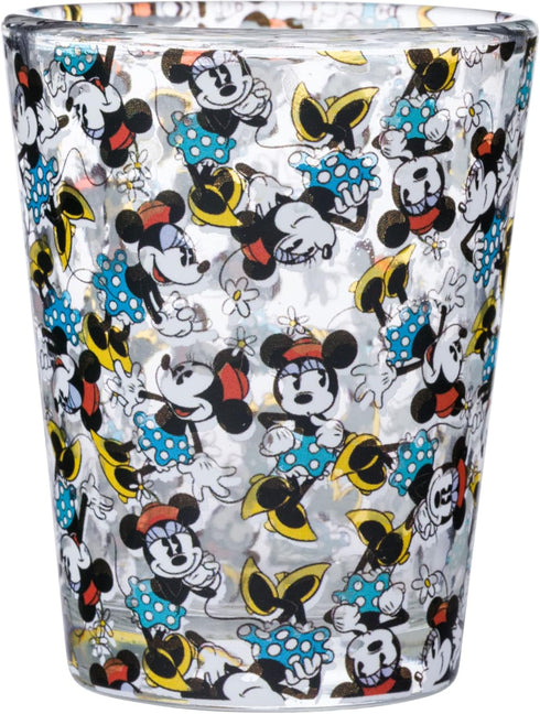 Silver Buffalo Disney Vintage Minnie Mouse 4 Pack Mini Glasses Set, 1.5 Ounce...