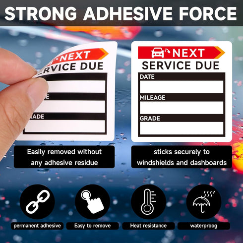 Oil Change Stickers,300pcs 2x2 Inches Oil Change Reminder Sticker for Windshield with No Residue, Clear Next Service Due Labels for Car Auto Vehic...