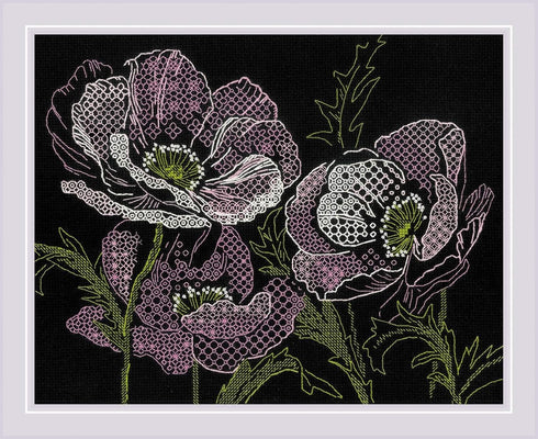 Riolis Cross Stitch, Lace Poppies (14 Count)...