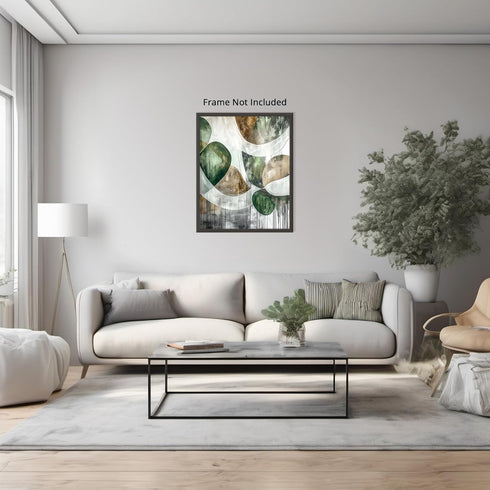 Posterizer 1 pcs-chic modern abstract shapes poster-green gold and black art 1-Abstract & Modern Art-Collectibles & Fine Art-Chic Home Decor- unfr...