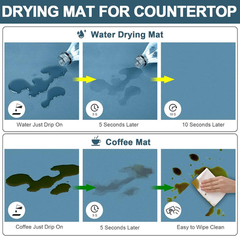 Dish Drying Mats for Kitchen Counter Coffee Mat Under Sink Mats for Kitchen Waterproof Dish Mat Drying Kitchen Mat Bar Mats for Countertop Coffee ...