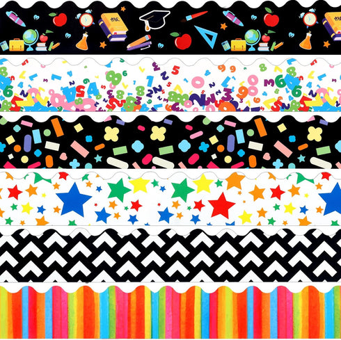 71 Feet Classroom Bulletin Board Borders Confetti Border School Decor Inspirational Quotes Bulletin Board Supplies Scalloped Bulletin Board Trim f...
