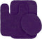 Fancy Linen 3pc Solid Non-Slip Bath Mat Set Bathroom U-Shaped Contour Rug, Mat and Toilet Lid Cover New # 6 (Dark Purple)...