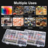 2 Pack 24 Grids Clear Plastic Organizer Box, Storage Container with Adjustable Divider, Craft and Bead Storage Organizer Box for DIY Crafts Jewelr...