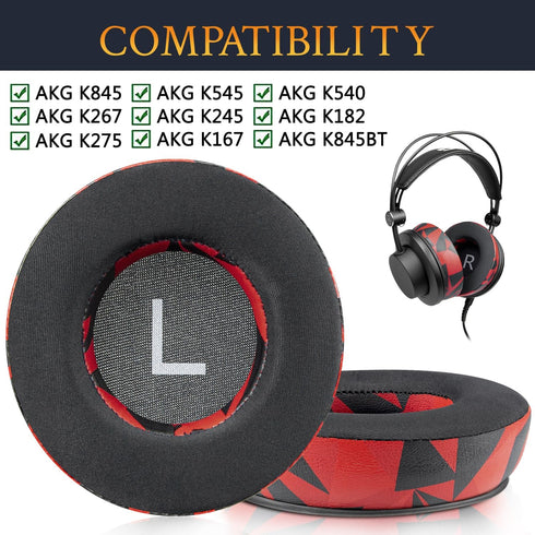 SOULWIT Earpads Replacement for AKG Pro Audio K845 K845BT K545 K540 K275 K267 K245 K182 K167 Headphones, Ear Pads Cushions with Noise Isolation Fo...