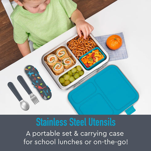 Bentgo® Kids Stainless Steel Utensil Set - Reusable Fork, Spoon & Storage Case - High-Grade BPA-Free Stainless Steel, Easy-Grip Handles, Dishwashe...