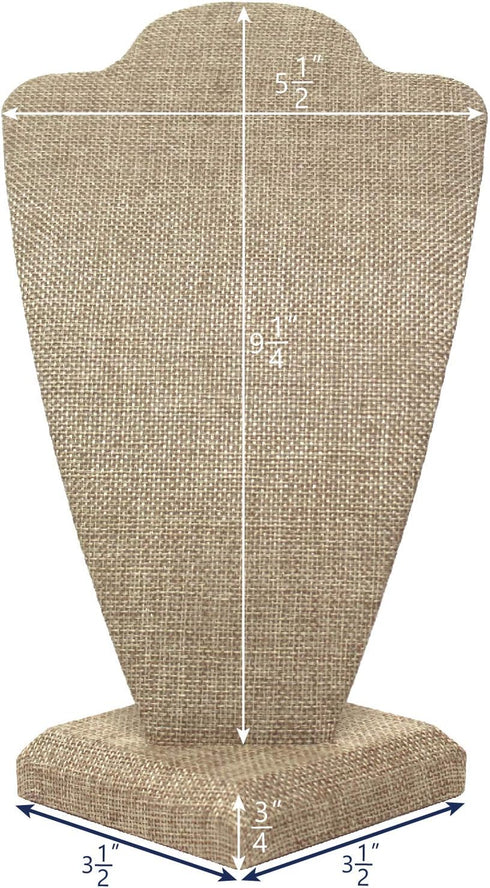 MOOCA 2 Pcs Small Burlap Necklace Chain Jewelry Bust Display Holder Stand, Necklaces Display Necklace Mannequin, Detachable Jewelry Bust Stand 10 ...