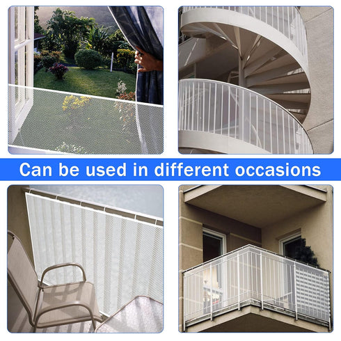 JIFTOK Baby Gate for Stairs, Banister Guard for Kids, Pets, Toys, 10ft L x 2.66 ft H, Mesh Netting Safety Net for Balcony Rail Stair, Stairway Net...