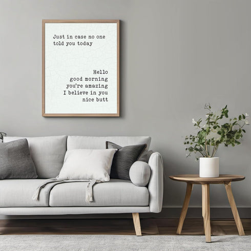 Posterizer 1 pcs-Nice Butt-Funny Restroom Print-Comedy Art-Typography Art- Gift for Men Women Entrepreneur Teens- Bathroom, restroom Decor- unfram...