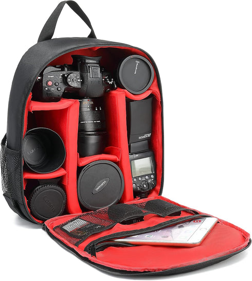 Digital DSLR Camera Waterproof Sling Backpack Shoulder Bag For Photographers Travel Outdoor Red...
