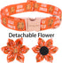 ARING PET Thanksgiving Dog Collar-Cotton Turkey Dog Collar with Flower, Adjustable Fall Orange Turkey Pet Collars Puppy Collars...