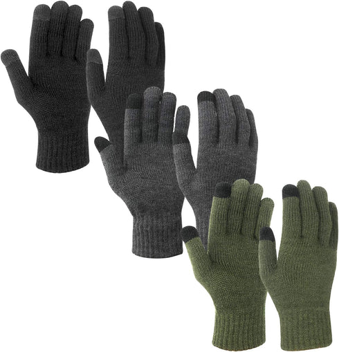 Evridwear Mens Thermal Winter Touch Screen Gloves with Elastic Cuff for Cold Day...