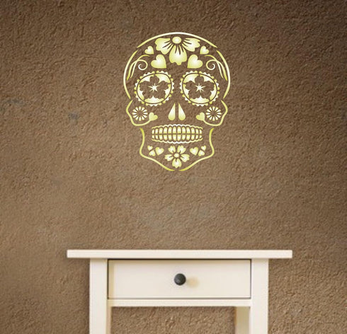 Day of The Dead Sugar Skull Stencil, 6.5 x 8.5 inch (M) - Halloween Decor Stencils for Painting Template...