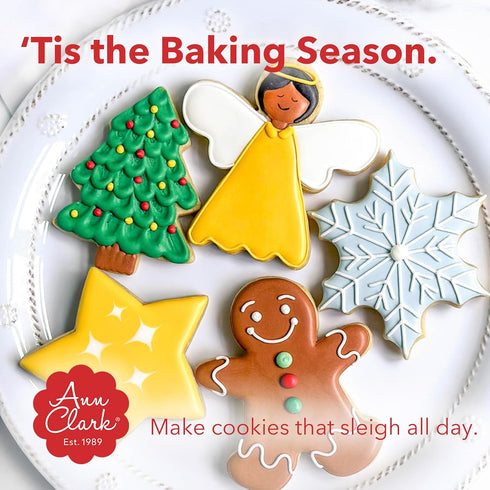 Christmas Cookie Cutters 7-Pc Set Made in USA by Ann Clark, Gingerbread Man, Christmas Tree, Star, Snowflake, Angel...