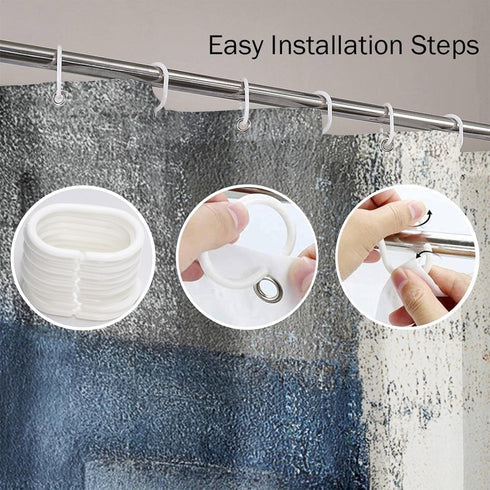 ArtSocket Shower Curtain Gray Contemporary Blue and Grey Abstract Painting White Interior Home Bathroom Decor Polyester Fabric Waterproof 72 x 72 ...