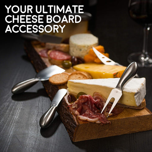 Lunar 6-Piece Cheese Knife Set - Premium Stainless Steel Cheese Knives Collection - Charcuterie Board Accessories Gift Ready w/ 15 Festive Recipes...