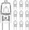 G8 Halogen Light Bulbs 2 pin - G8 Base 20 Watt Light Bulb 120V Dimmable Warm White 2700K - T4 JCD Type Under Cabinet Lighting Bi-Pin Puck Light Bu...