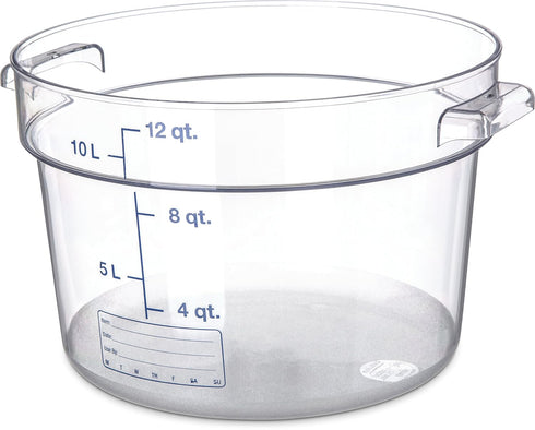 Carlisle FoodService Products Storplus Round Food Storage Container with Stackable Design for Catering, Buffets, Restaurants, Polycarbonate (Pc), ...