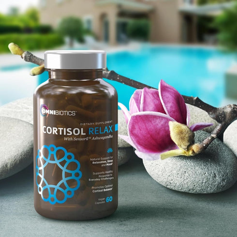 OmniBiotics Cortisol Relax Supplement with Ashwagandha, L-Theanine - Natural Cortisol Support - 60 Vegan Capsules...