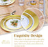 SILVER SPOONS Elegant Disposable Dessert Plates For Party - (10 pc) Heavy Duty Disposable Dinner Set 7.5”, Fine Plastic Dishes For celebrations & ...