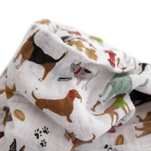 Little Unicorn – Woof Cotton Muslin Swaddle Blanket | Single | 100% Cotton | Super Soft | Newborns and Infants | Large 47” x 47” | Machine Washabl...