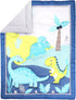 Dinosaurs Crib Quilt for Baby Boys and Girls | Microfiber Crib Comforter for Standard Size Crib | Super Soft Reversible Baby Quilted Blanket...