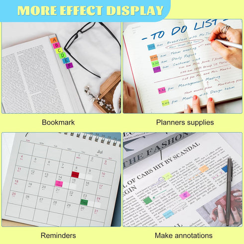 Book Tabs Pastel 1400 PCS Sticky Tabs,Transparent 7 Pads Annotation Post Note Book Flags Page Markers Index Tabs 2024 Planner Relocatable Clear St...