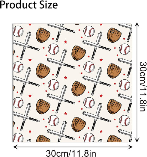 Baseball Theme Scrapbook Paper 12 Inches Double-Sided Pattern Material Decorative Craft Cardstock Paper Folded Flat for Card Making Junk Journal P...