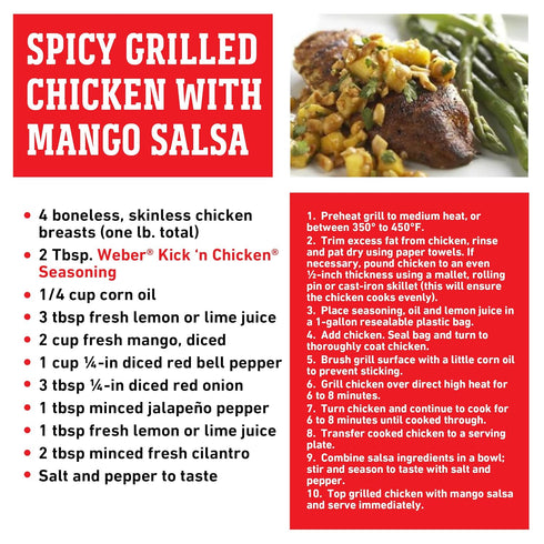 Weber Kick'n Chicken Seasoning, 11 Ounce Shaker...