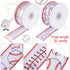 2 Rolls 20 Yards Baseball Ribbons Red White Wired Edge Fabric Ribbons 1.5 Inch Sport Stitching Satin Wired Ribbon for Present Wrapping DIY Crafts ...