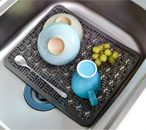 Silicone Sink Protectors for Kitchen Sink, Dish Drying Mat, Protector for Stainless Steel Sink, Adjustable, Flexible and Heat Resistant...
