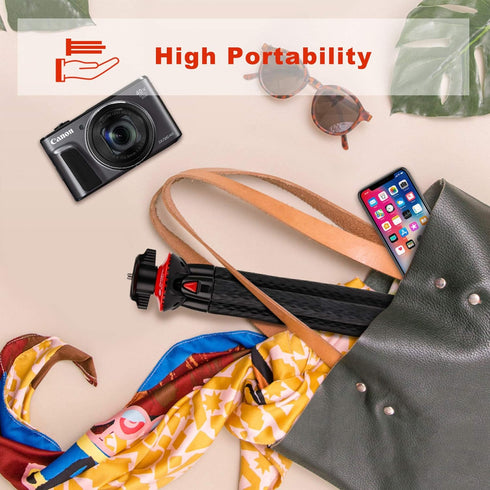 Camera Tripod Fotopro Flexible Phone Tripod Bendable Tripod for Mini Camera Handheld Tripod Stand for iPhone Vlogging Travel Video...