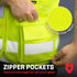 NoCry Premium Reflective Safety Vest for Men with Heavy Duty Stitching & Phone Pocket — ANSI Class 2 Safety Vest with Pockets — Ideal Neon Constru...