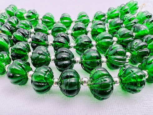 1 Strand Emerald Quartz 10 Pcs Beads Size 9Mm Melon Shape Cut Smooth Beads For Jewellery Making, Beading & Craft Supplies Kcrafts-Rk_K58...