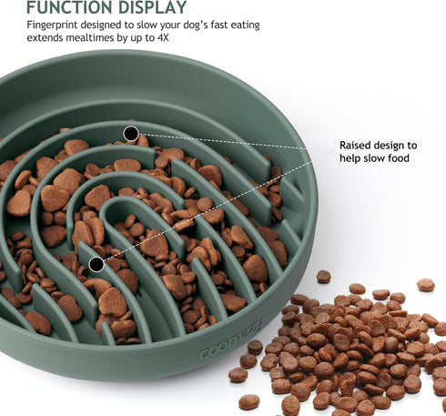 Coomazy Silicone Slow Feeder Dog Cat Bowls, Interactive Puzzle Toy for Pets Food Training, Keeps Dogs Cats Busy, Prevents Puppy Kitty Overeating (...