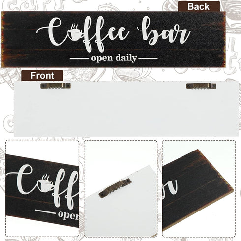 Coffee Bar Sign Wood Coffee Station Decor Rustic Small Wall Art Farmhouse Coffee Wall Decor Wooden Coffee Bar Accessories Wall Hanging Plaque for ...