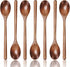 7PCS Wooden Spoons for Cooking, 9.3Inch Large Wooden Ladles for Eating Pasta Mixing Stirring Tasting Baking, Extra Long Handle Spoons for Serving,...