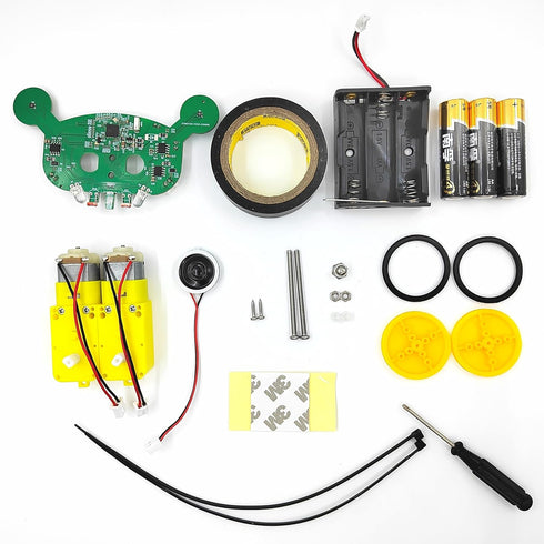 Line Following Robot Kit Smart Robot Assembly Project Kit Obstacle Avoidance Robot with Music DIY Kit Educational Robot Toy, Medium...